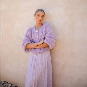 ELSIE KNIT CARDIGAN LILAC